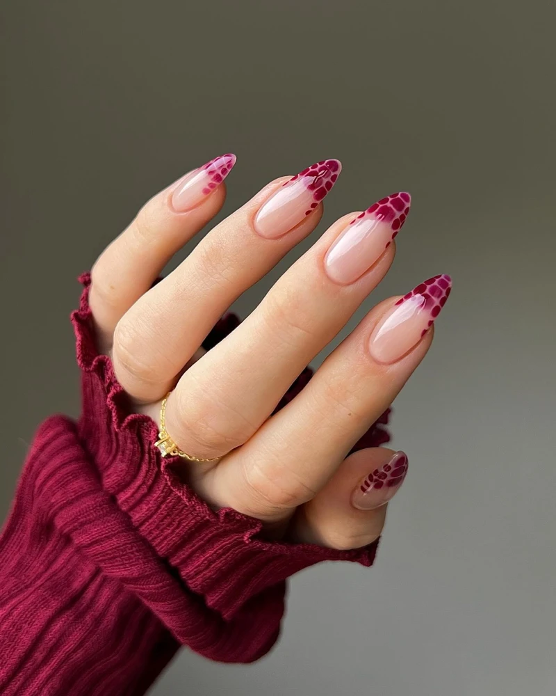 Snake skin nails, френч зміїна шкіра 