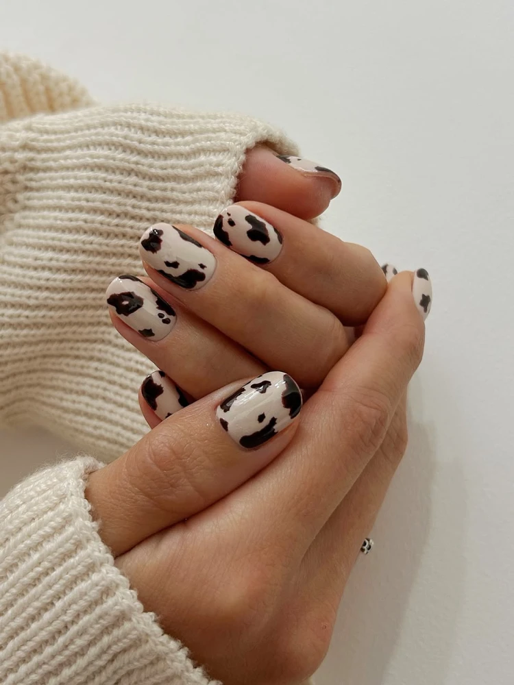 Cow print nails 