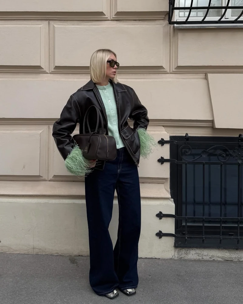 Стильні шкіряні куртки на весну