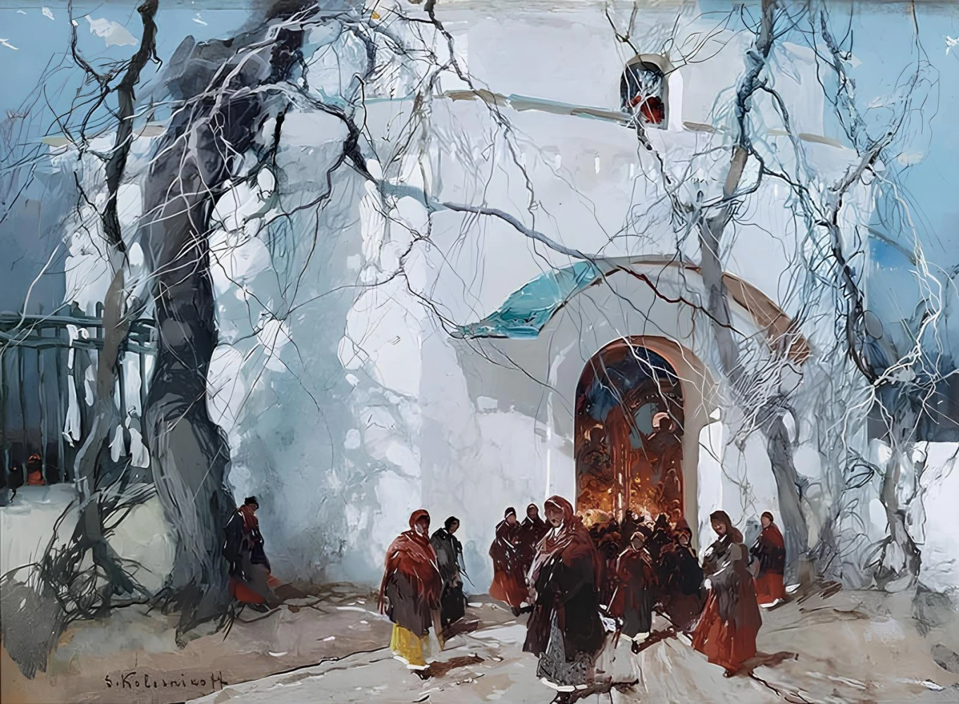 Степан Колесніков-Одеський «На Великдень біля церкви»