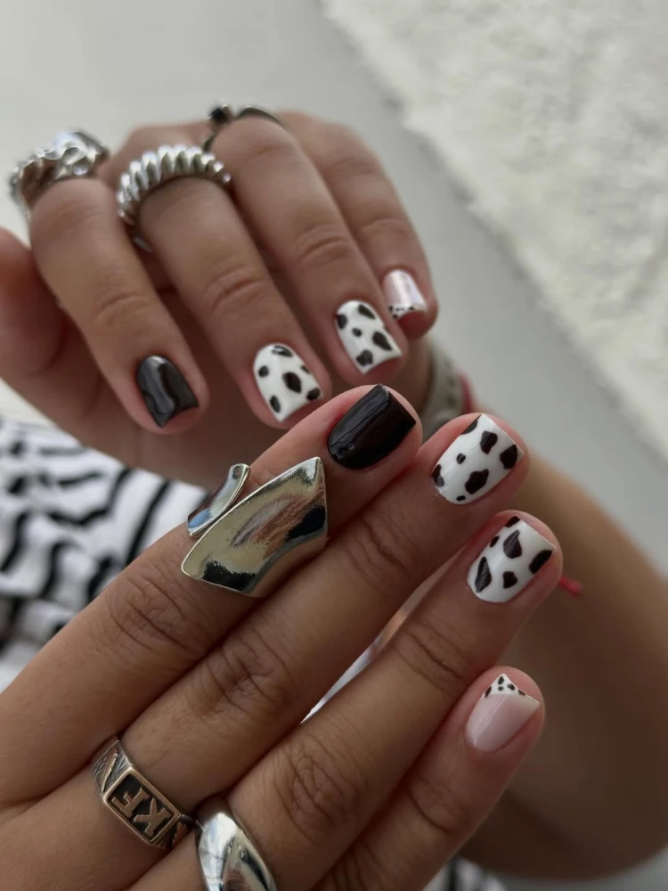 Cow print nails