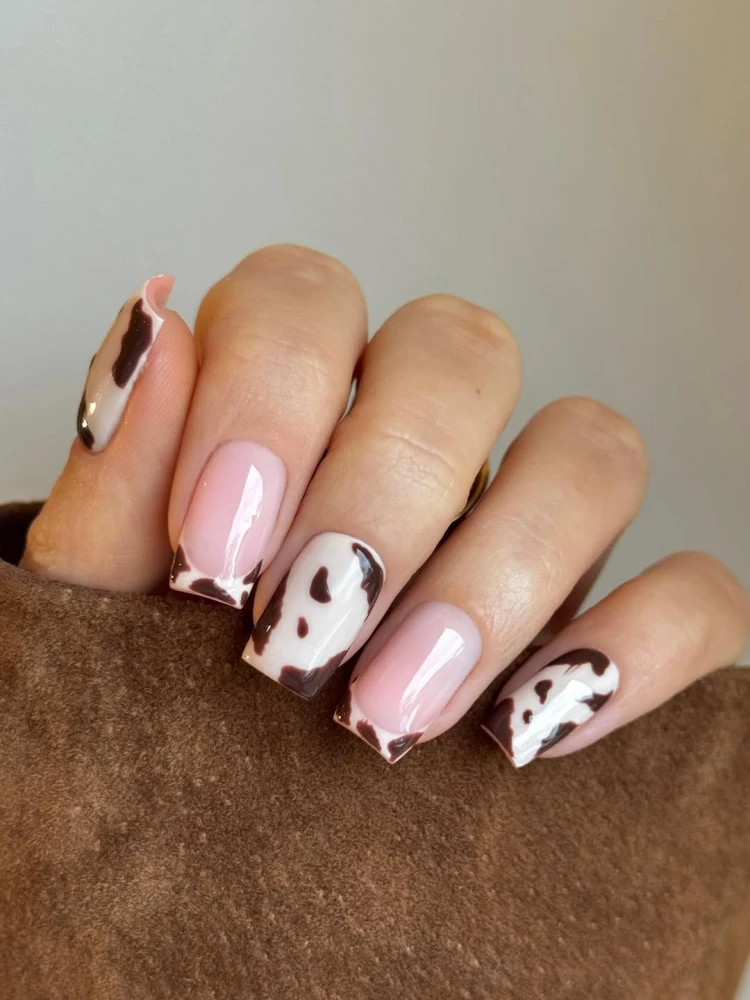 Cow print nails